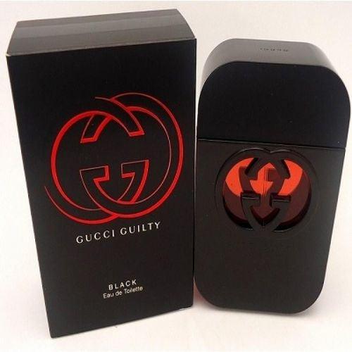 Gucci red top and black perfume